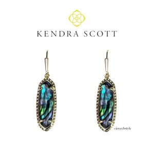Kendra Scott Eva Gold Drop Earrings in Abalone Shell NWT